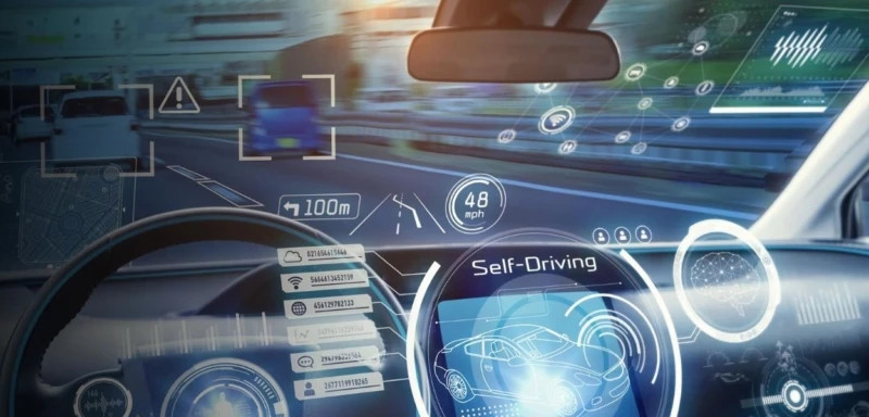 Blick aus einem Auto in die Zukunft