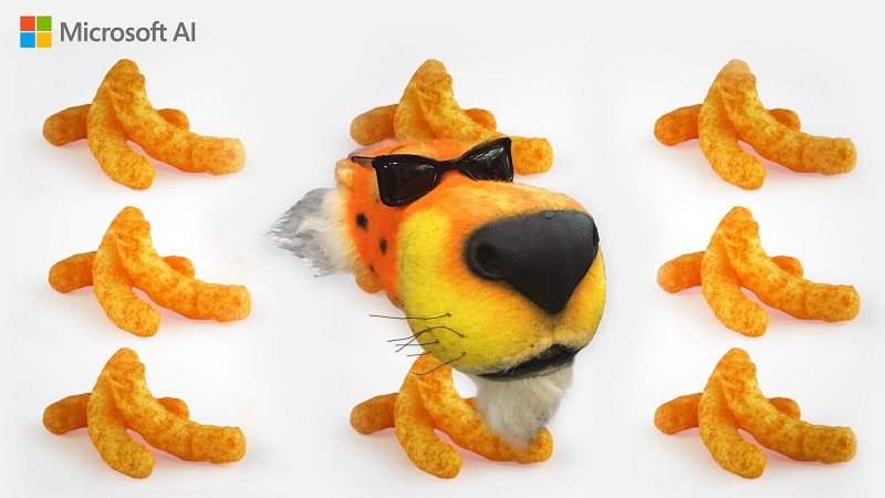 Ein Tiger, der aus Erdnuss-Flips zusammengestellt ist