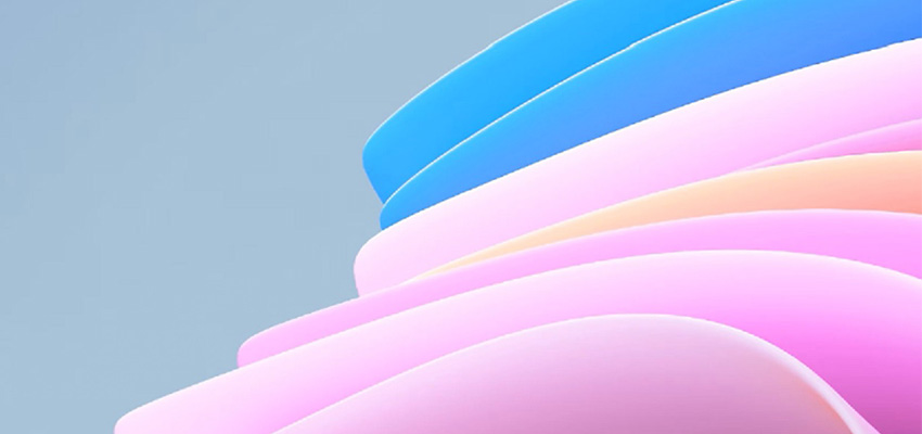 Rosa und blaue Wellen auf grauem Hintergrund