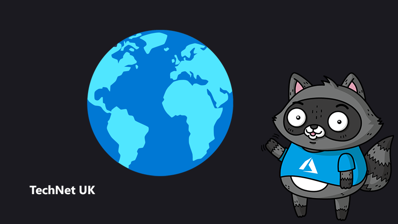 An image of Earth, next to an illustration of Bit the Raccoon