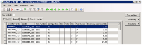 output orders