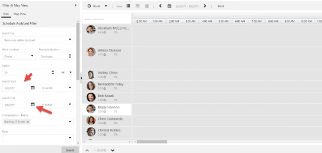Default search dates