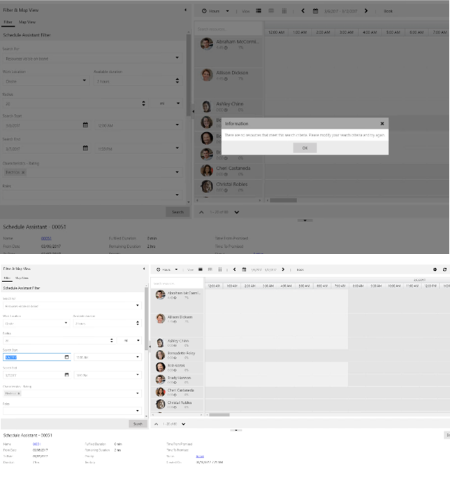 Filter panel with auto focus on start date