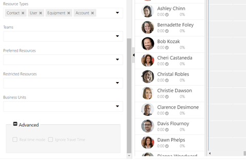 Filters when searching for availability