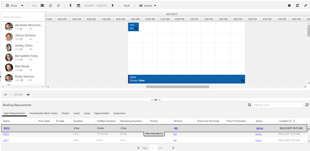 Initiate search from schedule board
