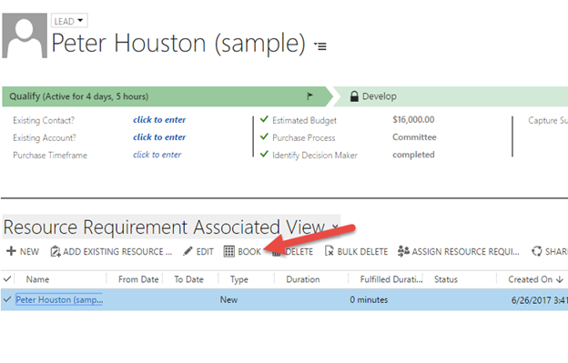 Resource Requirement Associated View