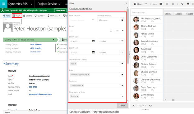 Schedule Assistant Filter