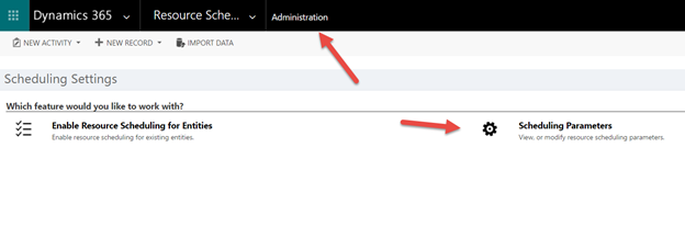 Scheduling parameters