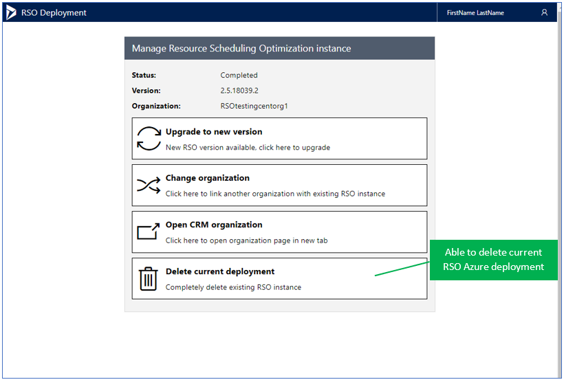 Manage Resource Scheduling Optimization instance