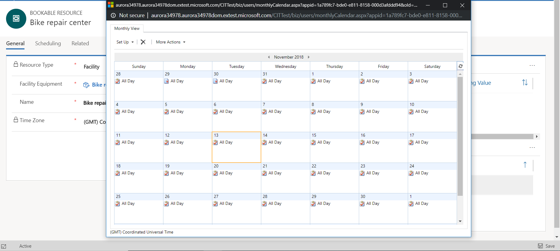 Monthly calendar