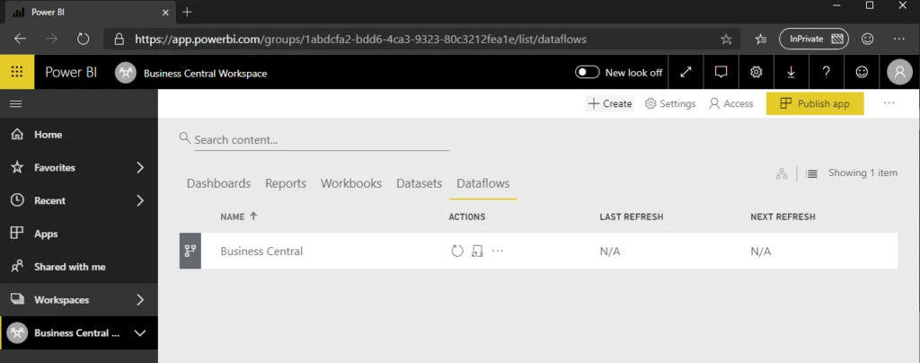 Dataflow created