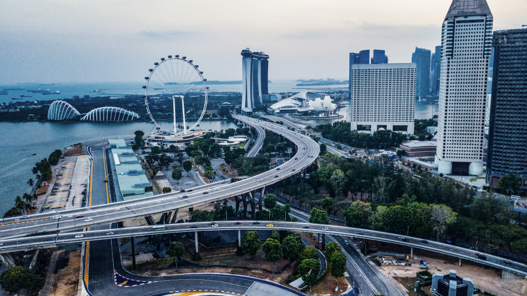 Aerial view of Singapore