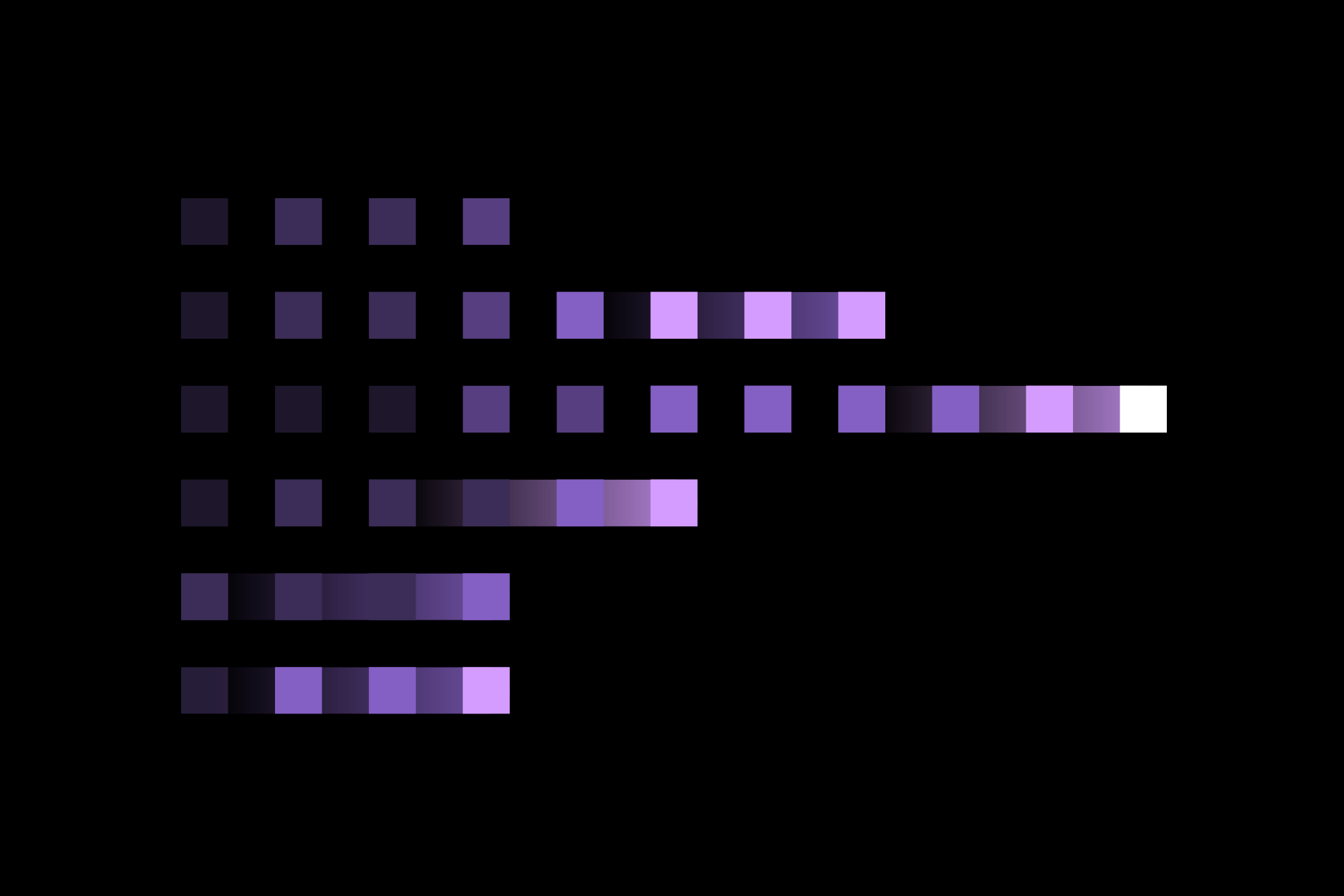 an image with a black background with purple squares