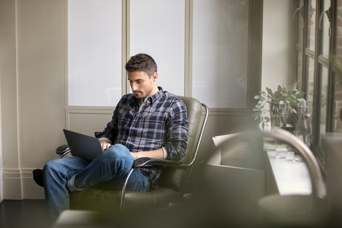 Male with laptop