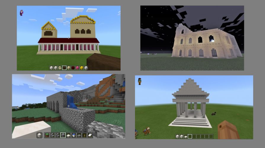 Student's work of Roman monuments in Minecraft