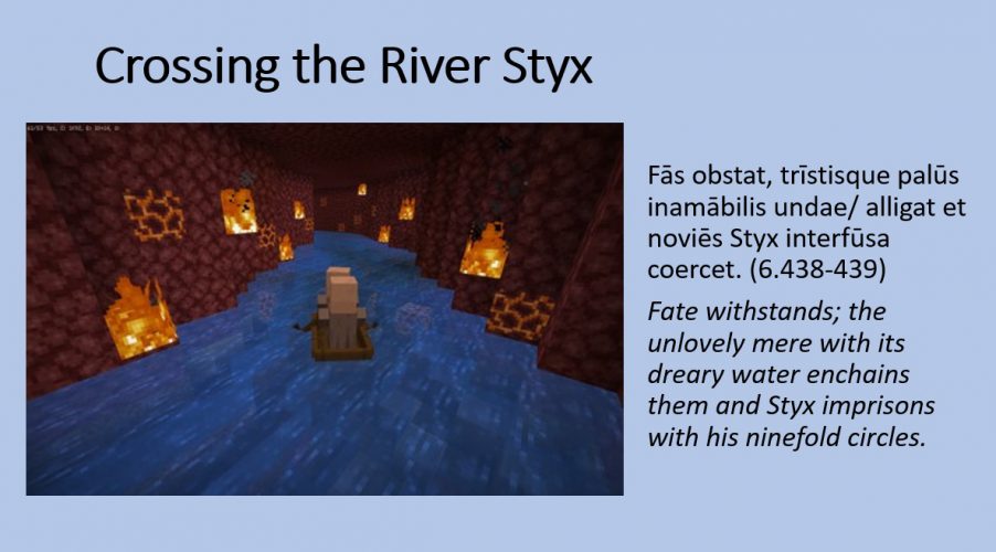 PowerPoint slide depicting the crossing of the River Styx