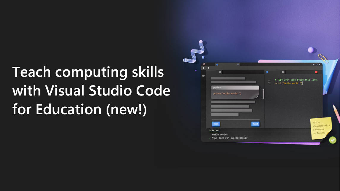 Graphic of Visual Studio Code for Education