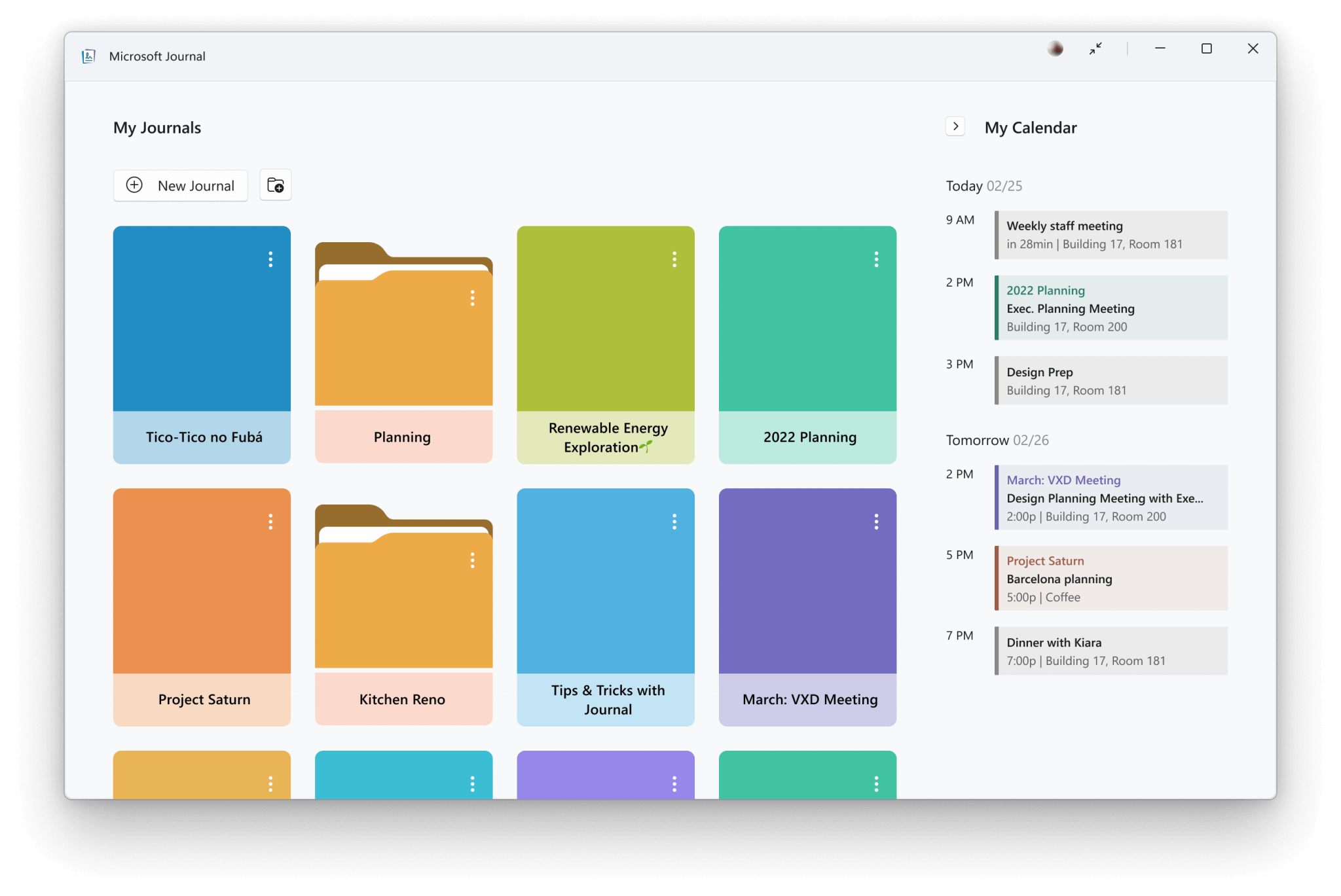 Screenshot Journal Folders on Home
