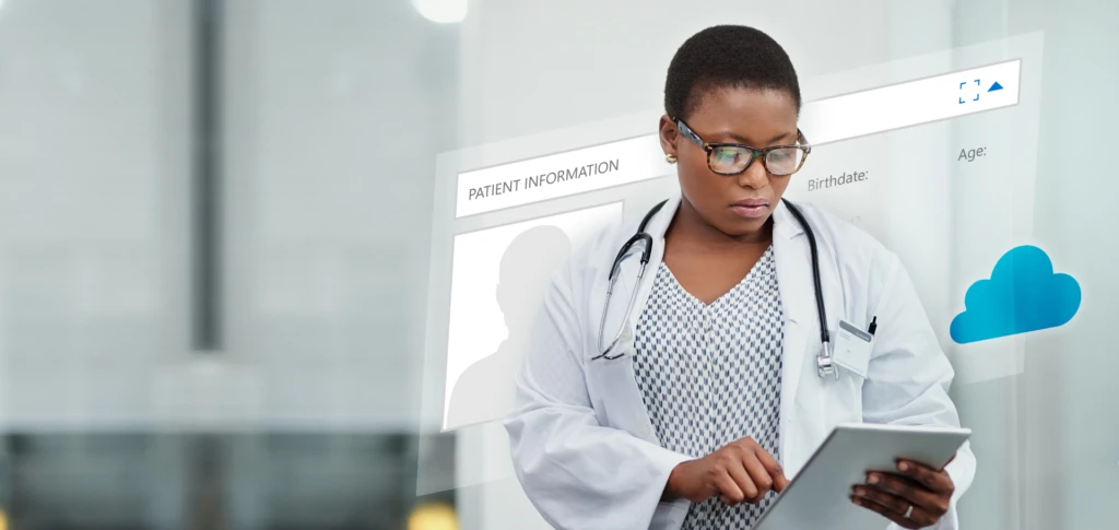 Doctor looking down at notepad