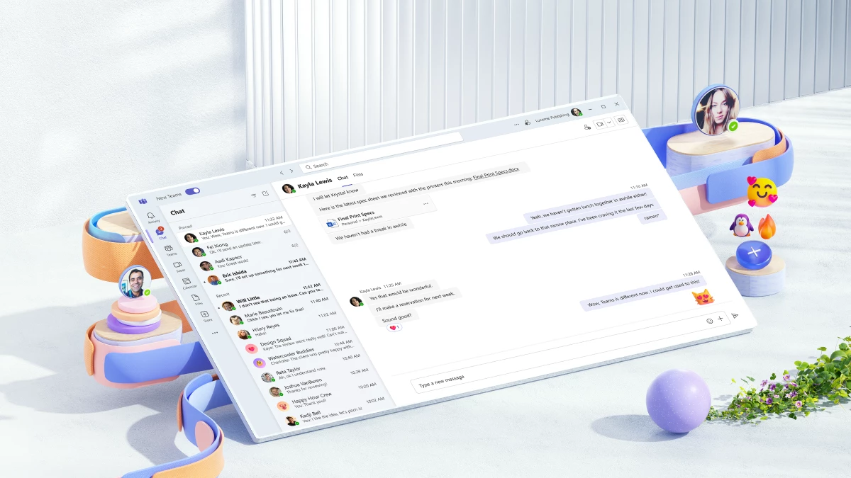 Screen preview of the New Microsoft Teams app for Windows