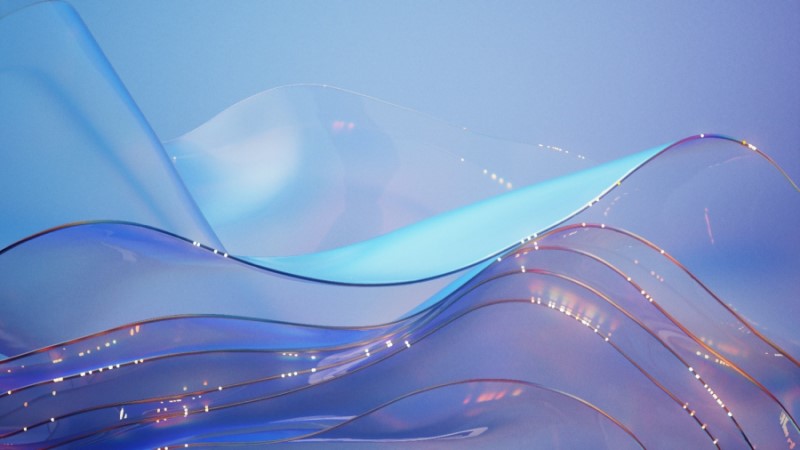 3D glass wavy background in shades of light blue and purple