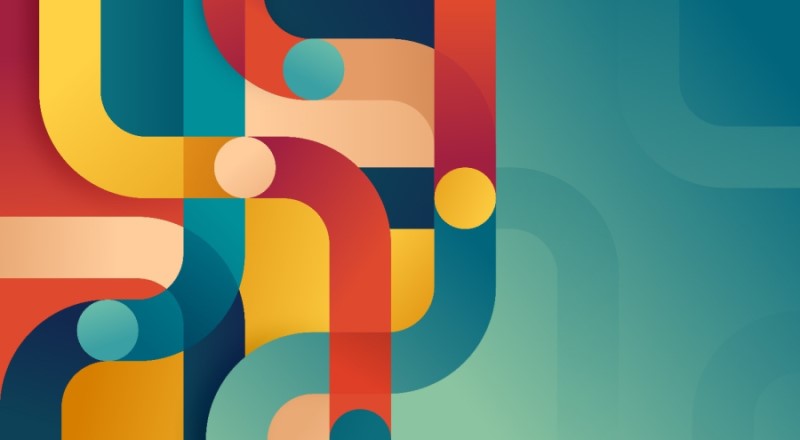 Abstract image depicting connections and connection points in a pattern background