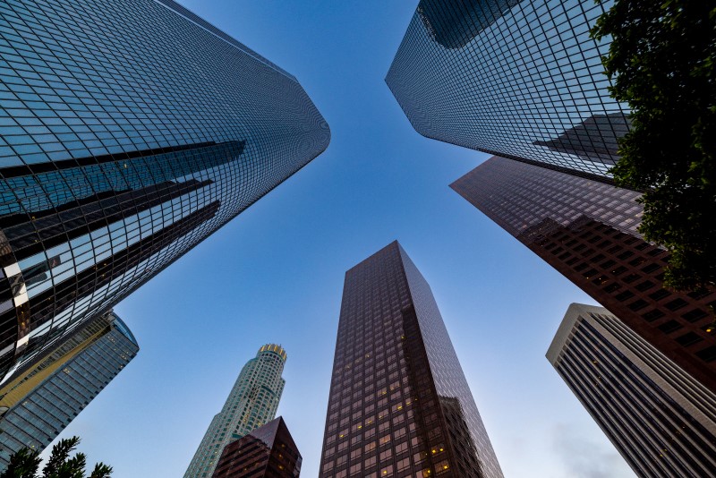 Ground-up view of the citys architecture and skyline​