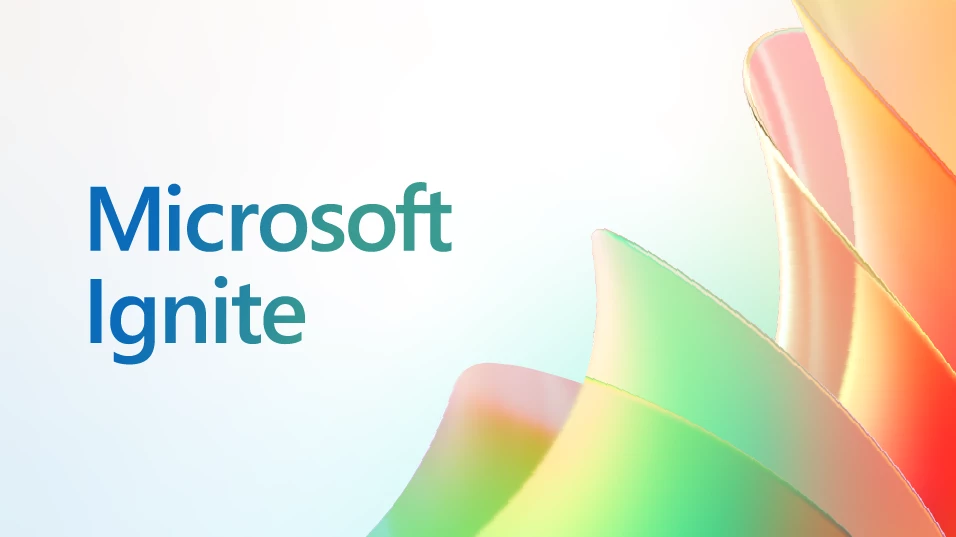 A decorative image that says Microsoft Ignite