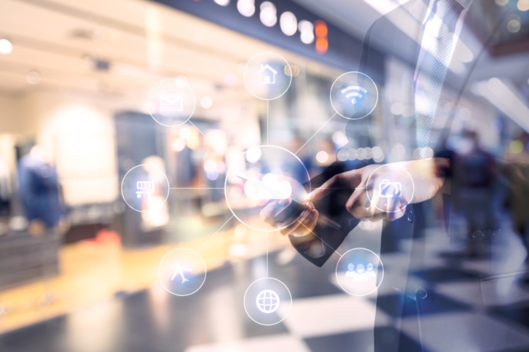 Businessman using modern interface payments online shopping and icon customer network connection on virtual screen