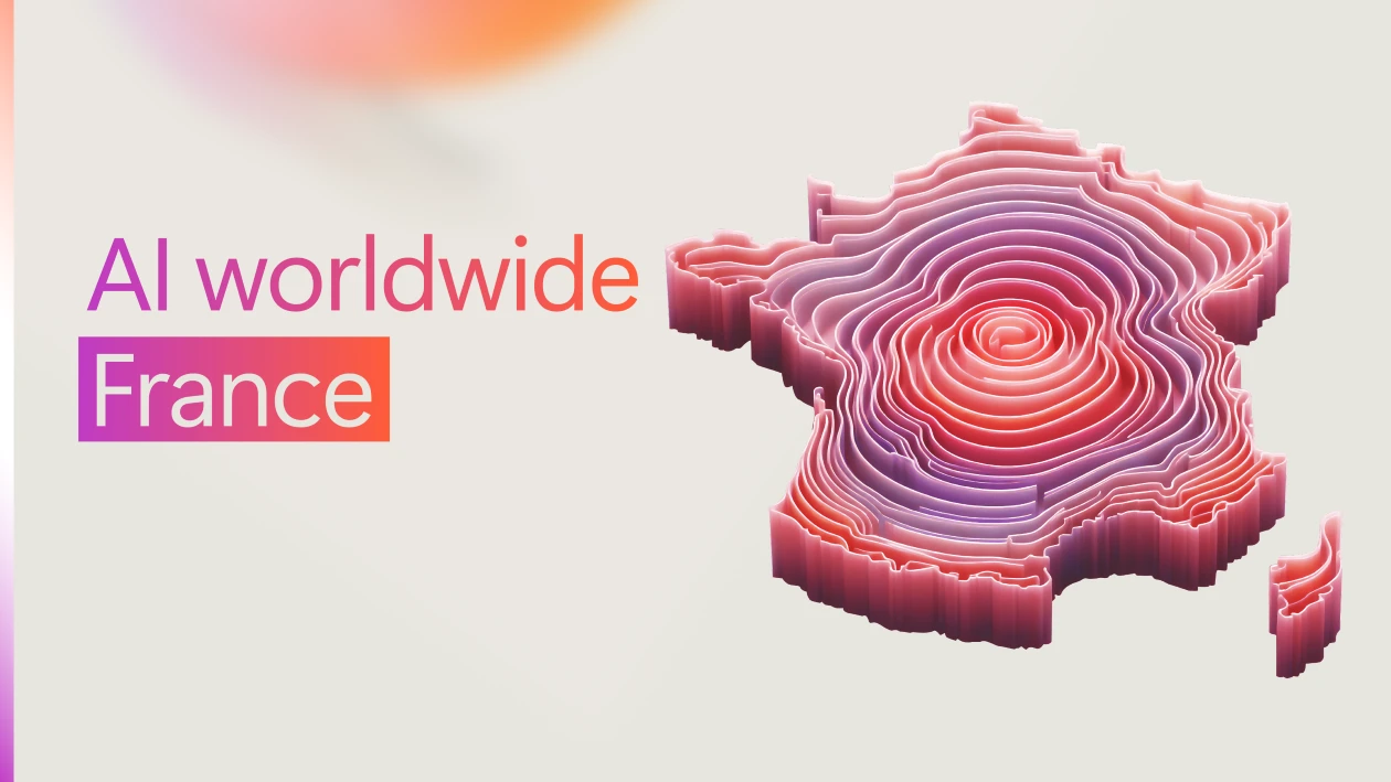 A decorative image with text reading AI worldwide France