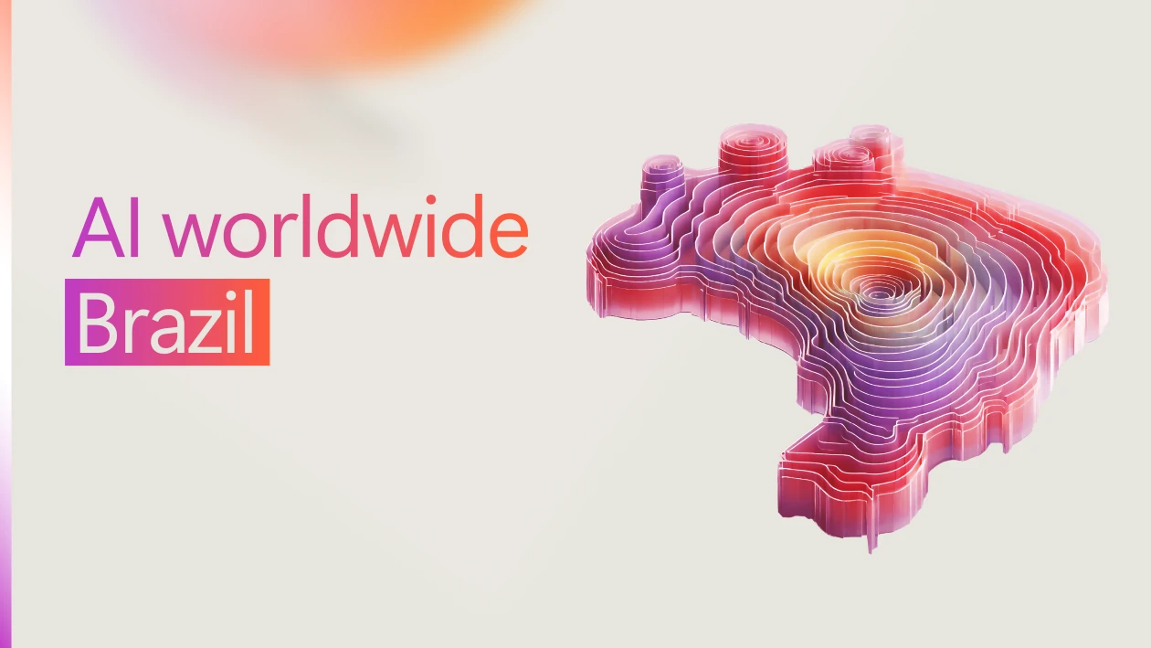 A decorative image with text reading AI worldwide Brazil
