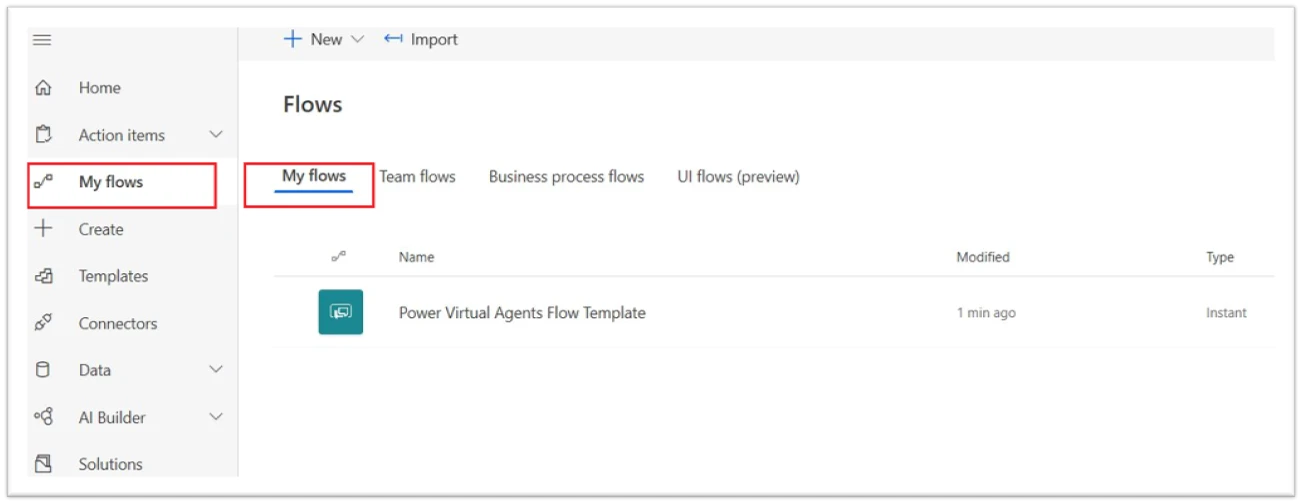Flows screenshot