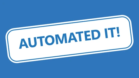 A blue box with the words Automated IT on the front