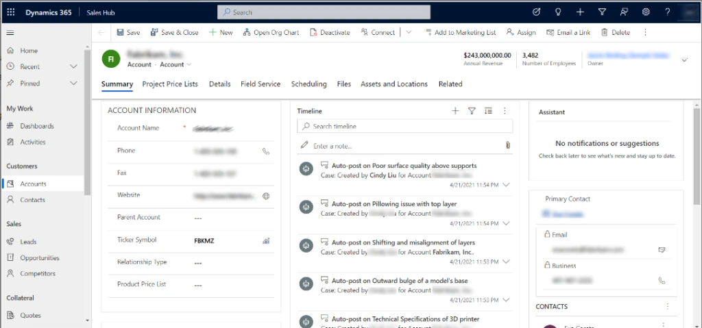 Dynamics 365 record