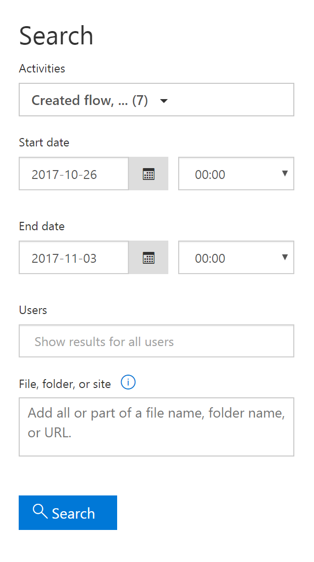 Microsoft Flow audit events now available in Office 365 Security & Compliance Center Microsoft Flow audit events now available in Office 365 Security & Compliance Center