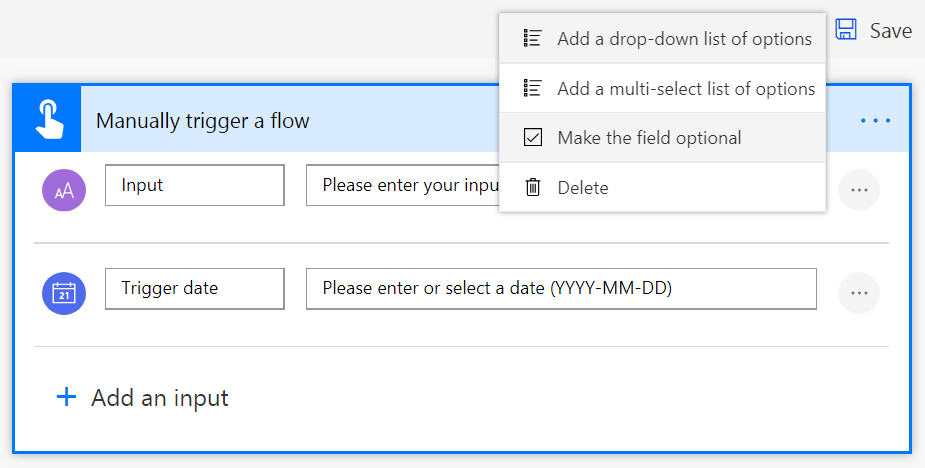 Make input optional