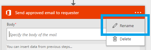 Rename a step