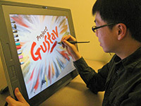 On-screen painting with pressure and tilt sensitive stylus On-screen painting with pressure and tilt sensitive stylus