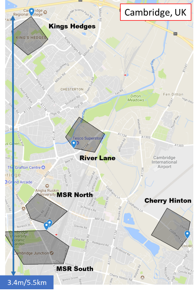 Cambridge, UK map