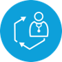 Icon of a figure with right-circling arrows