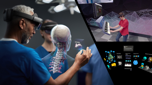 a medical professional wearing a HoloLens