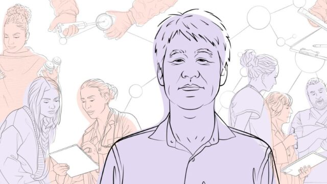 AI Revolution podcast | outline illustration of Peter Lee