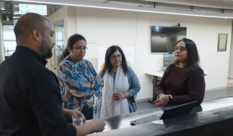 Researchers standing together