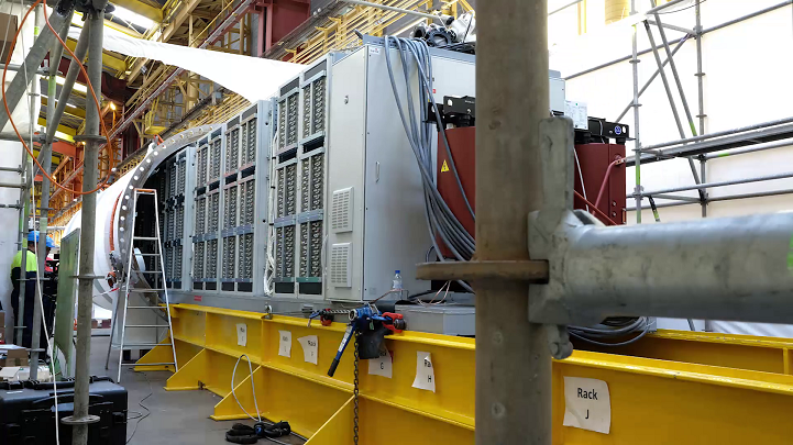 IT equipment is inserted into the pressure vessel prior to shipment to the UK.