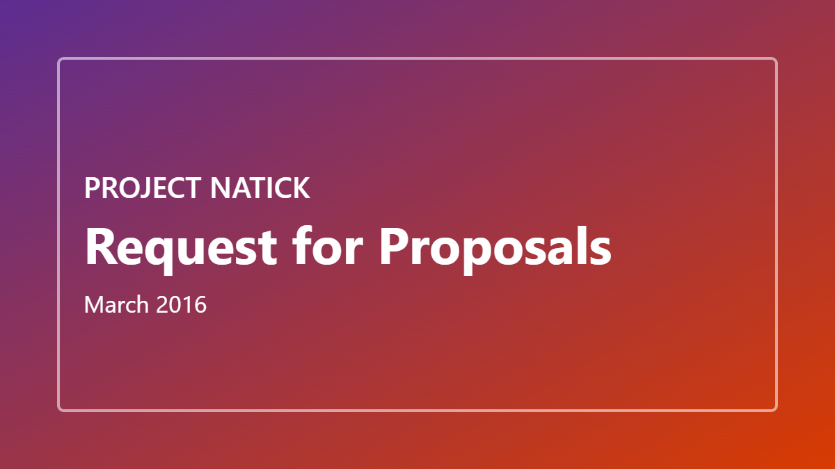 Project Natick Request for Proposals milestone.