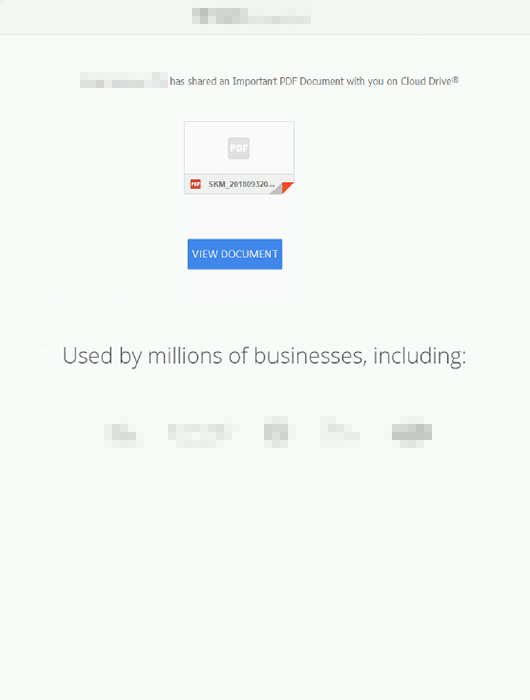 Screenshot of a phishing PDF