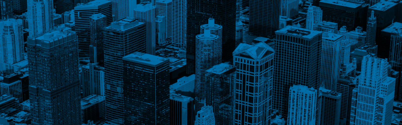 A shot of a city skyline from above