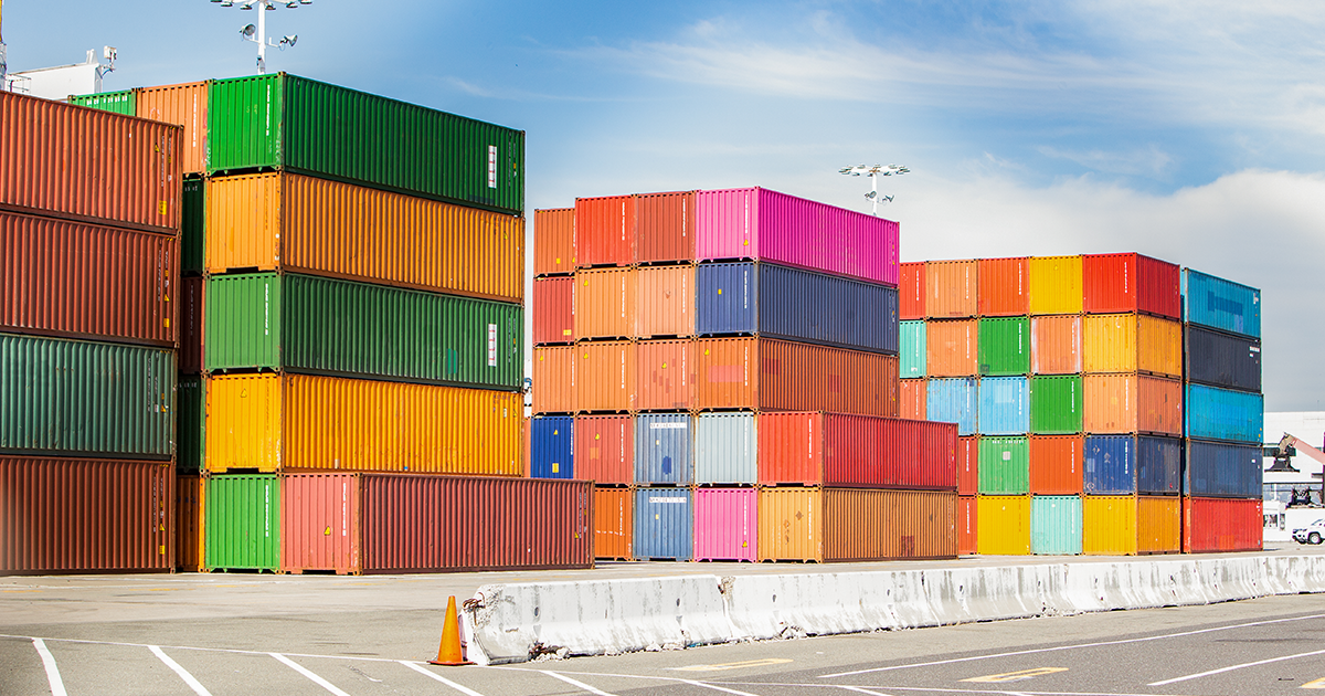 Image of cargo crates stored