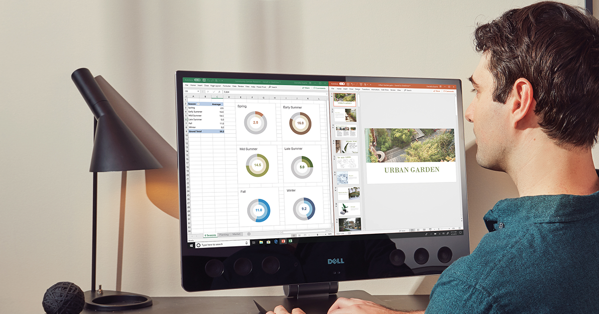 Image of a remote worker at his desktop PC
