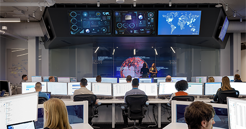 An image of the Microsoft Cyber Defense Operations Center